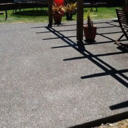 Exposed aggregate in patio area, different angle