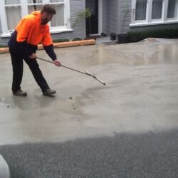 Acid wash and protecting exposed concrete on driveway