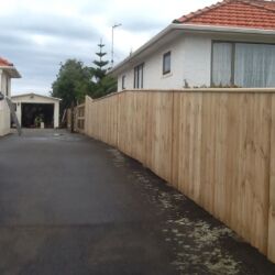 Wooden boundary fence