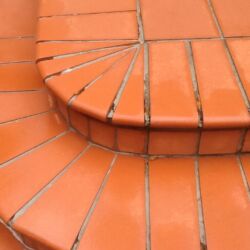 Step paving for pool area