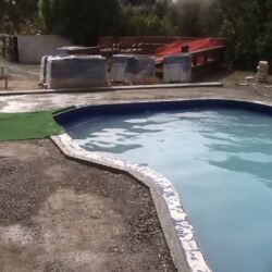 Preparing pool area before pavers